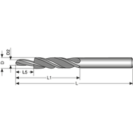 Stufenbohrer VHM 180° für M3 6x3,4mm Durchgang TiAlN