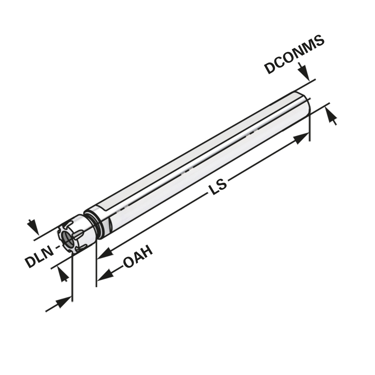 Spannfutter Zylinderschaft mit Minimutter  ER16-1/10-150  |  Ø = 20