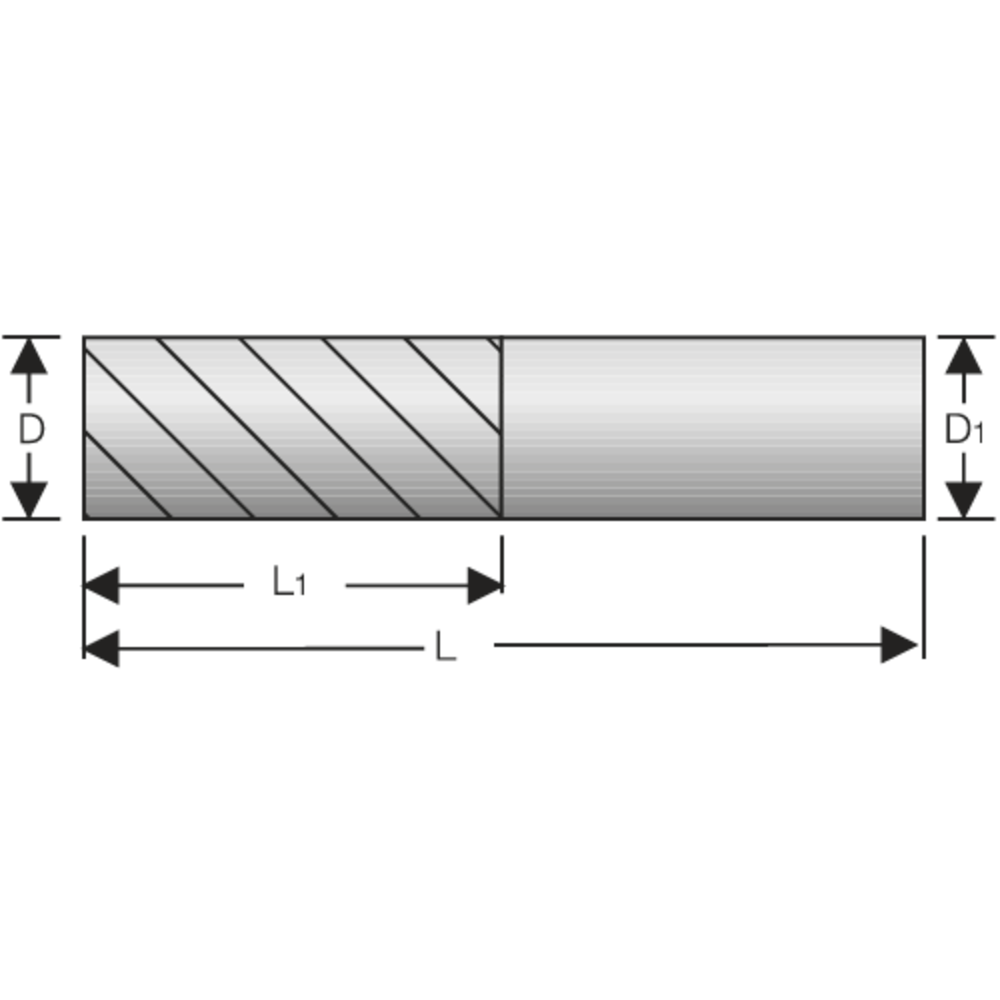 Alu-Einschneiden-Schaftfräser VHM 1,0mm Z=1, HA, TAC